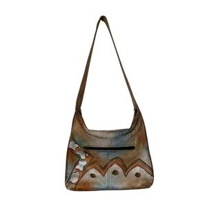 Anuschka Womens Vintage Hand Painted Medium Sized Purse Handbag